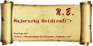 Majerszky Boldizsár névjegykártya